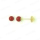 Pendientes de Oro 18 KILATES Bola Color Coral Rojo