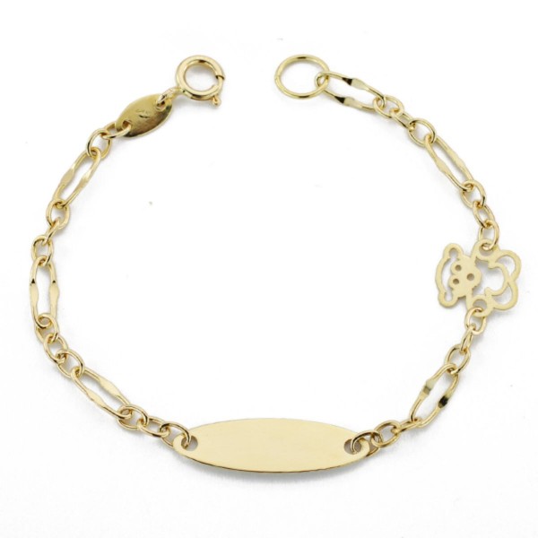 Pulsera Oro 18 Kilates Esclava Niña Osito