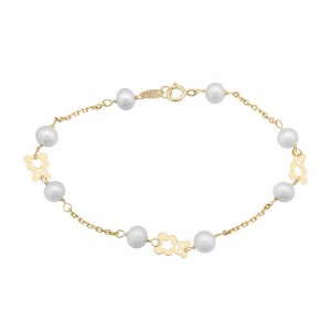 Pulsera de Oro 18 Kilates  con Perlas