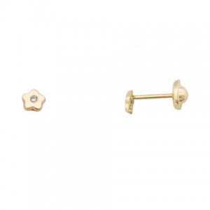 Pendientes de Oro de 18 Kilates Flor Mini