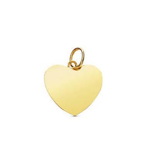 Colgante Oro de 18 Kilates Placa Corazón