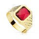 Sortija de Oro de 18 Kilates Sello Piedra Roja