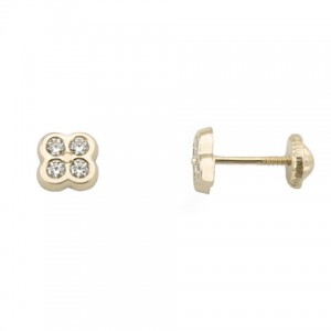 Pendientes Oro de 18 Kilates Flor