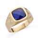 Sortija Oro 18 KILATES Sello Piedra Azul