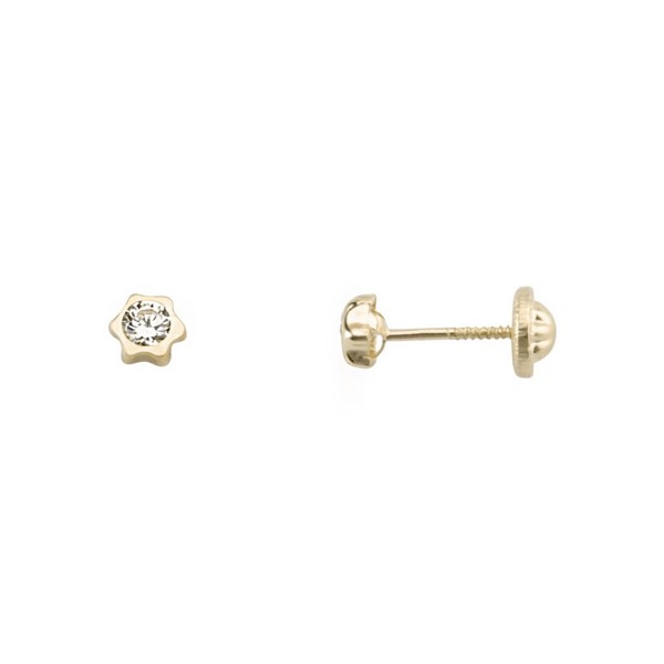 Pendientes Oro de 18 Kilates Flor