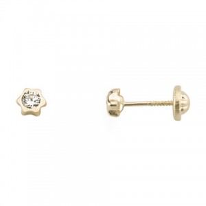 Pendientes Oro de 18 Kilates Flor