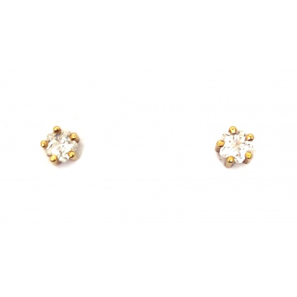 Pendientes Oro de 18 Kilates Circonita en Garras