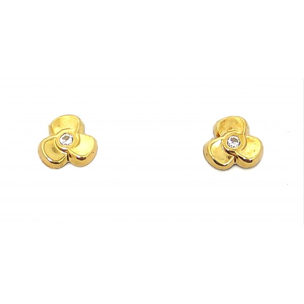 Pendientes Oro de 18 Kilates  Trebol