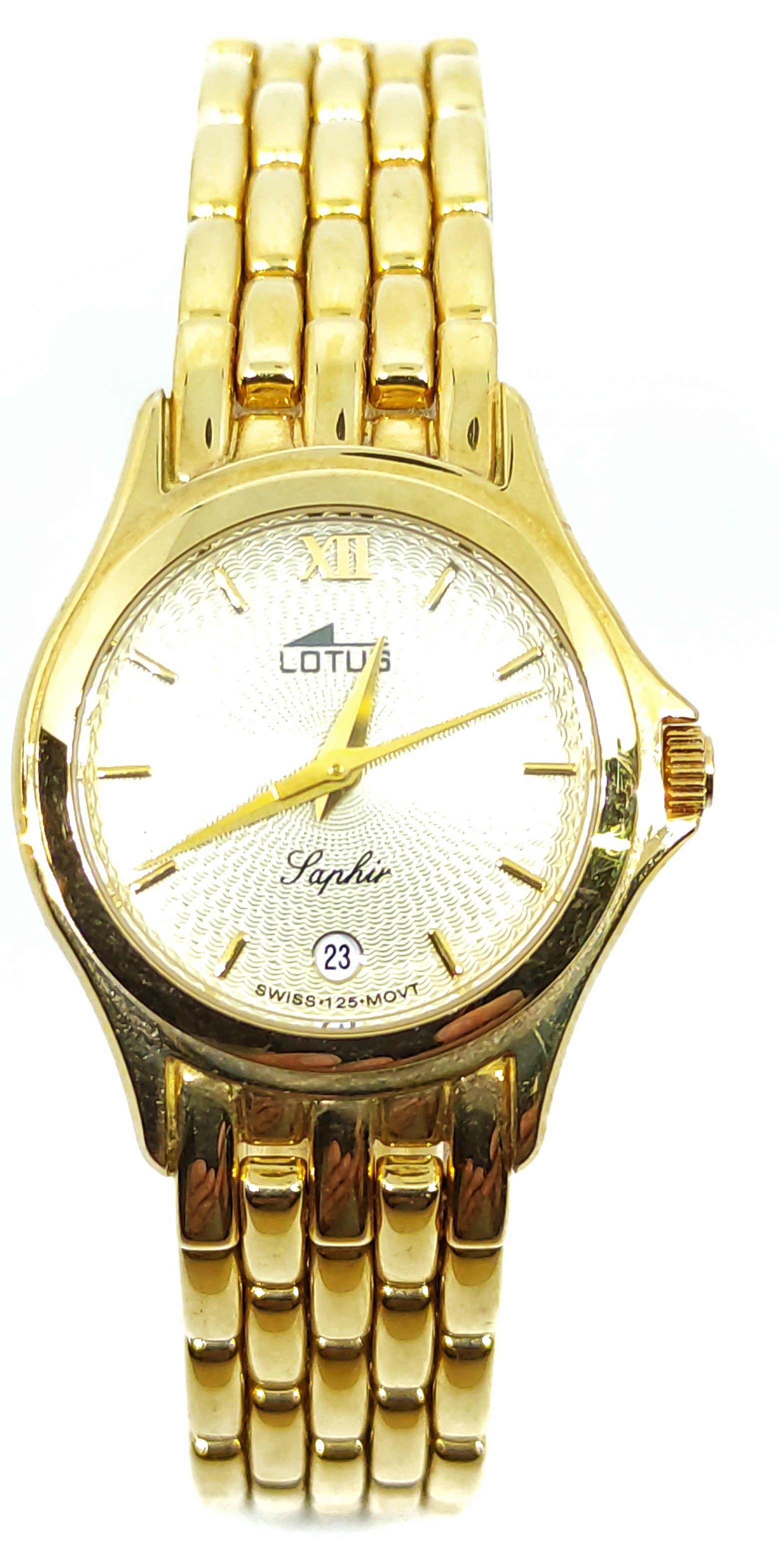 Reloj lotus señora piel y oro de 18 quilates.