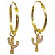 Pendientes de Oro 18 KILATES Aros con Cactus