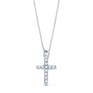 Gargantilla de Oro 18 Kilates Cruz con Diamantes