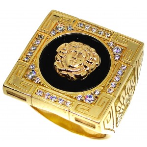 Sortija de Oro de 18 Kilates Medusa