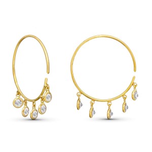 Pendientes Oro 18 KILATES Aros Circonitas