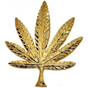 Colgante Oro Hoja Marihuana