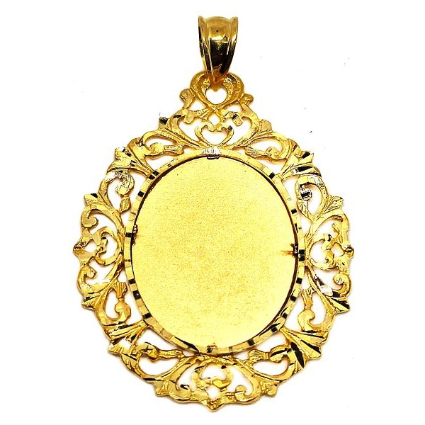 Colgante de Oro 18 KILATES Placa Oval