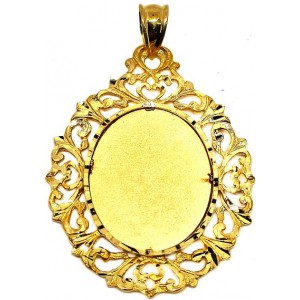 Colgante de Oro 18 KILATES Placa Oval