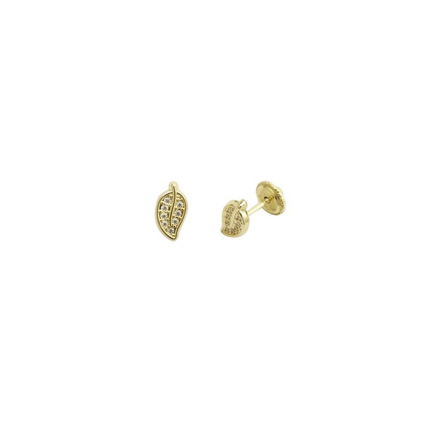 Pendientes Oro de 18 Kilates Hoja