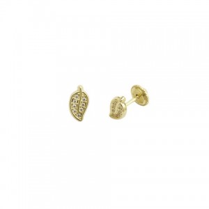 Pendientes Oro de 18 Kilates Hoja