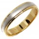 Alianza Oro Bicolor 18 Kilates Mate-Brillo 4 mm