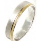 Alianza Oro Bicolor 18 Kilates Mate Brillo 4 mm.