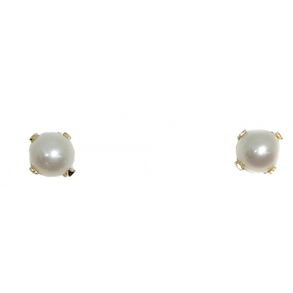 Pendientes Oro de 18 Kilates Perla en Garras