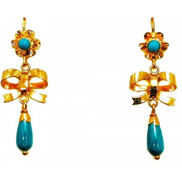 Pendientes Oro Mantilla Lazo