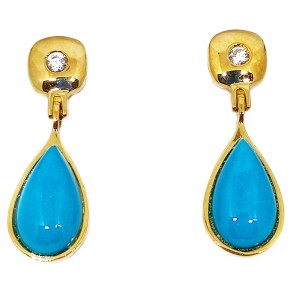 Pendientes Oro 18 KILATES con Turquesas