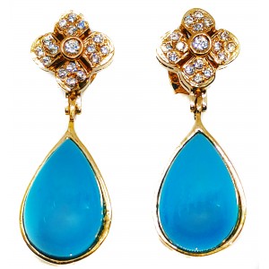 Pendientes Oro 18 KILATES y Turquesas