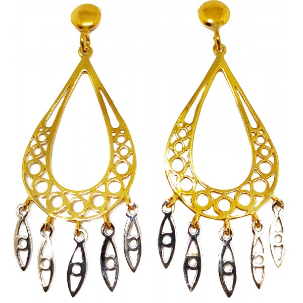 Pendientes Oro 18 KILATES Bicolor