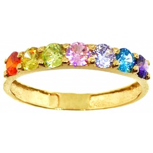 Sortija de Oro 18 KILATES con Circonitas Multicolor