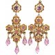 Pendientes de Oro Mantillas Circonitas Rosas