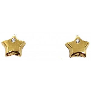 Pendientes de Oro de 18 Kilates Estrella con Circonita