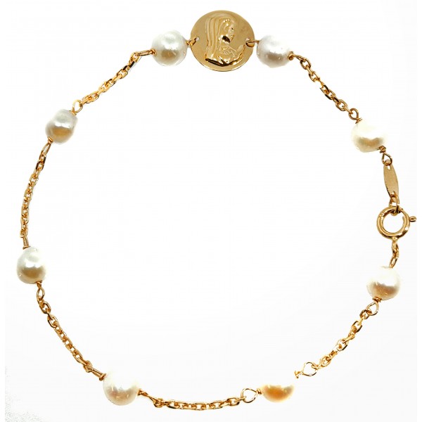 Pulsera Oro de 18 Kilates con Perlas