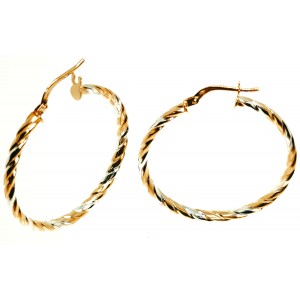 Pendientes de Oro 18 Kilates Aros Bicolor