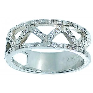 Sortija de Oro Blanco de 18 Kilates  y Brillantes