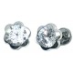 Pendientes Oro Blanco de 18 Kilates Flor