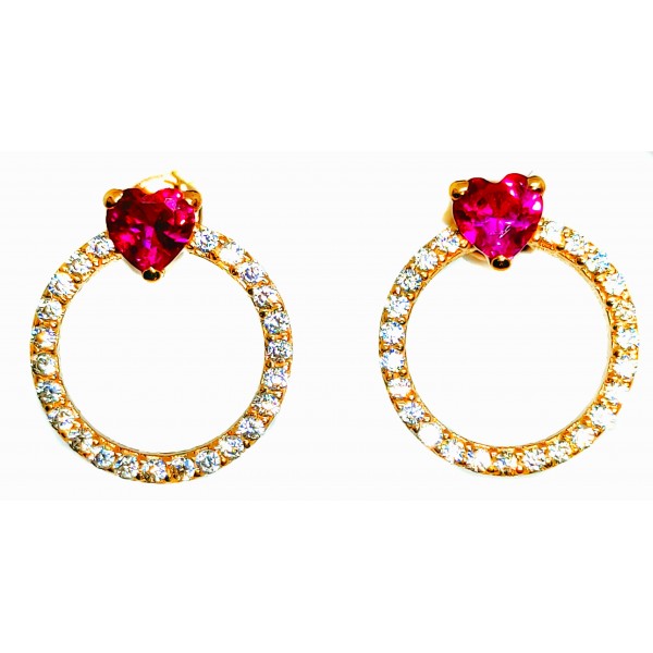 Pendientes de Oro 18 Kilates Corazones