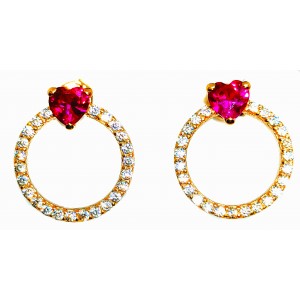 Pendientes de Oro 18 Kilates Corazones