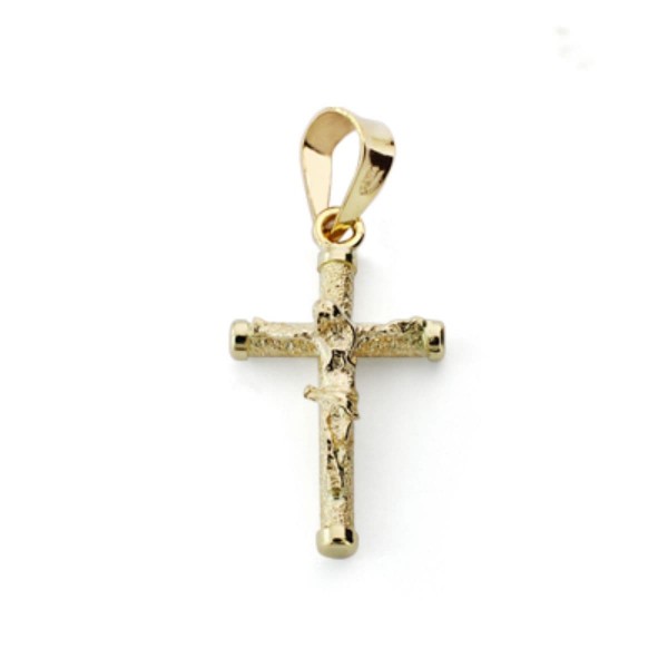 Cruz  de Oro 18 Kilates Con Cristo