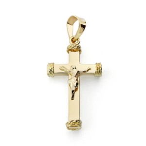 Cruz  de Oro 18 Kilates Con Cristo