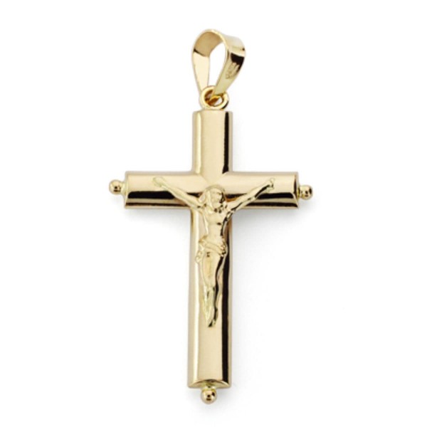 Cruz  de Oro 18 Kilates Con Cristo