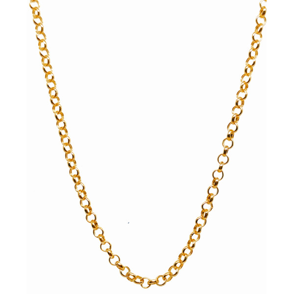 Cadena de Oro de 18 Kilates 60 Cm Eslabón Redondo