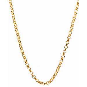 Cadena de Oro de 18 Kilates 60 Cm Eslabón Redondo