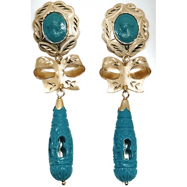 Pendientes Oro de 18 Kilates Mantilla Alhambra