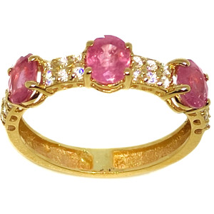 Sortija Oro de 18 Kilates  Circonitas y Rubies