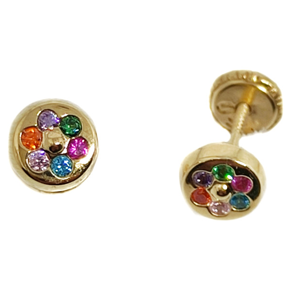 Pendientes de Oro 18 Kilates con Circonitas Colores