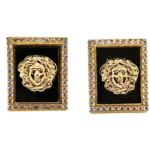 Pendientes de Oro de 18 Kilates Rectangular Medusa