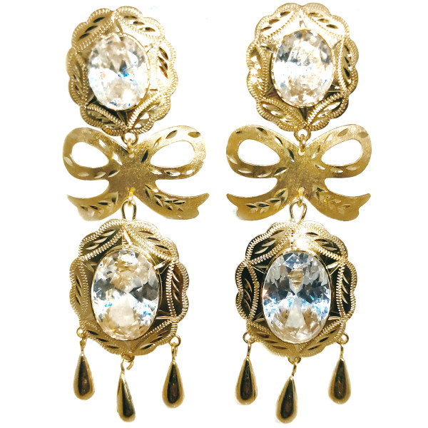 Pendientes de Oro de 18 Kilates Cubanas