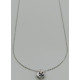 Gargantilla de Oro Blanco de 18 Kilates y Diamante