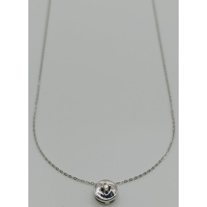 Gargantilla de Oro Blanco de 18 Kilates y Diamante